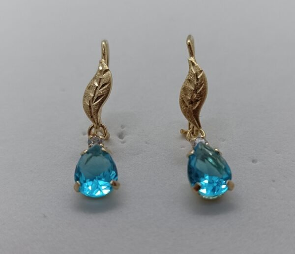 OLA-017-AZ_1 Aretes Lágrima de Mar Caribe