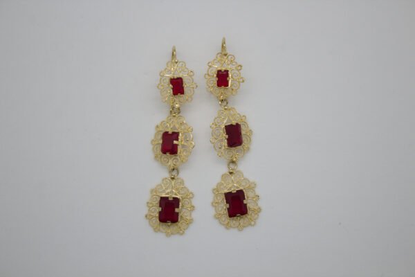 OLA-025-2 Aretes Candelabro Escarlata