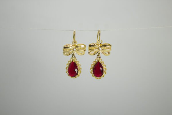 OLA-040_3 Aretes Gota de Amor Escarlata