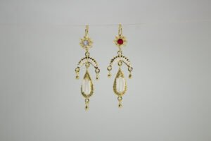 OLA-041-P Aretes Lágrima de Huichol