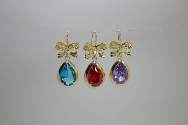 OLA-043-P Aretes Moño Mágico de Color