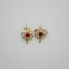 Aretes Flor de Filigrana (Rubí)