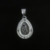 Lágrima de la Morenita. Plata .925 con circonias, Virgen de Guadalupe en forma de lágrima (1.4 cm / 1.1 gr). (Dije sin cadena)