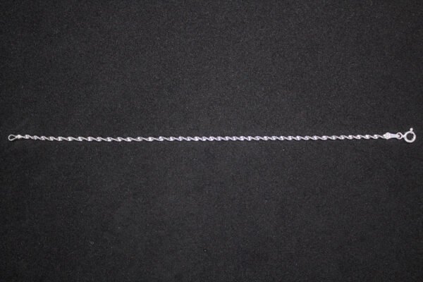 Pulsera Tejido Singapur Fino. Plata .925, diseño torcido y brillante (18 cm / 1.5 gr). ¡Delicada y con movimiento!